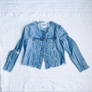 Zara I Collarless Denim Jacket